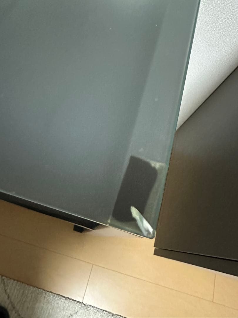 バム フルオーダーテーブル ガラス天板 天板新品 パソコン ネイルデスク