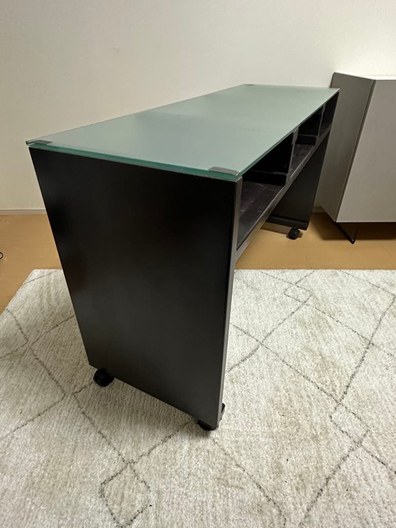 バム フルオーダーテーブル ガラス天板 天板新品 パソコン ネイルデスク