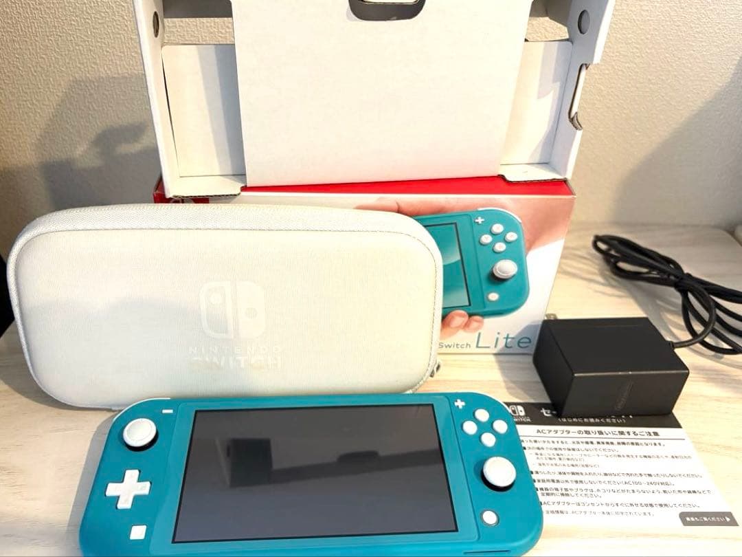 Nintendo Switch Lite ターコイズ 本体 ACアダプター 箱