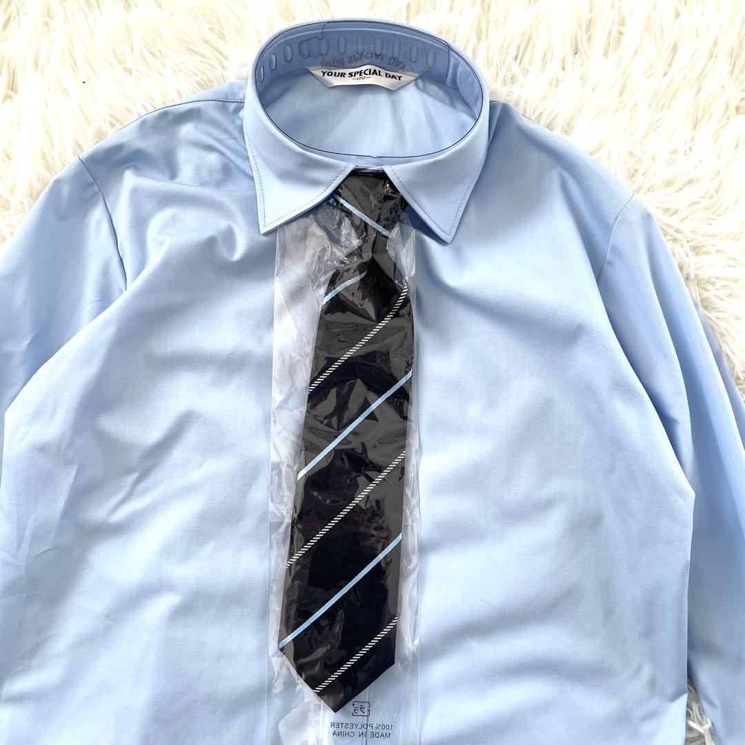 120cm⭐︎フォーマル　4点セット　男の子　ネイビー　新品　入学式　スーツ　水色