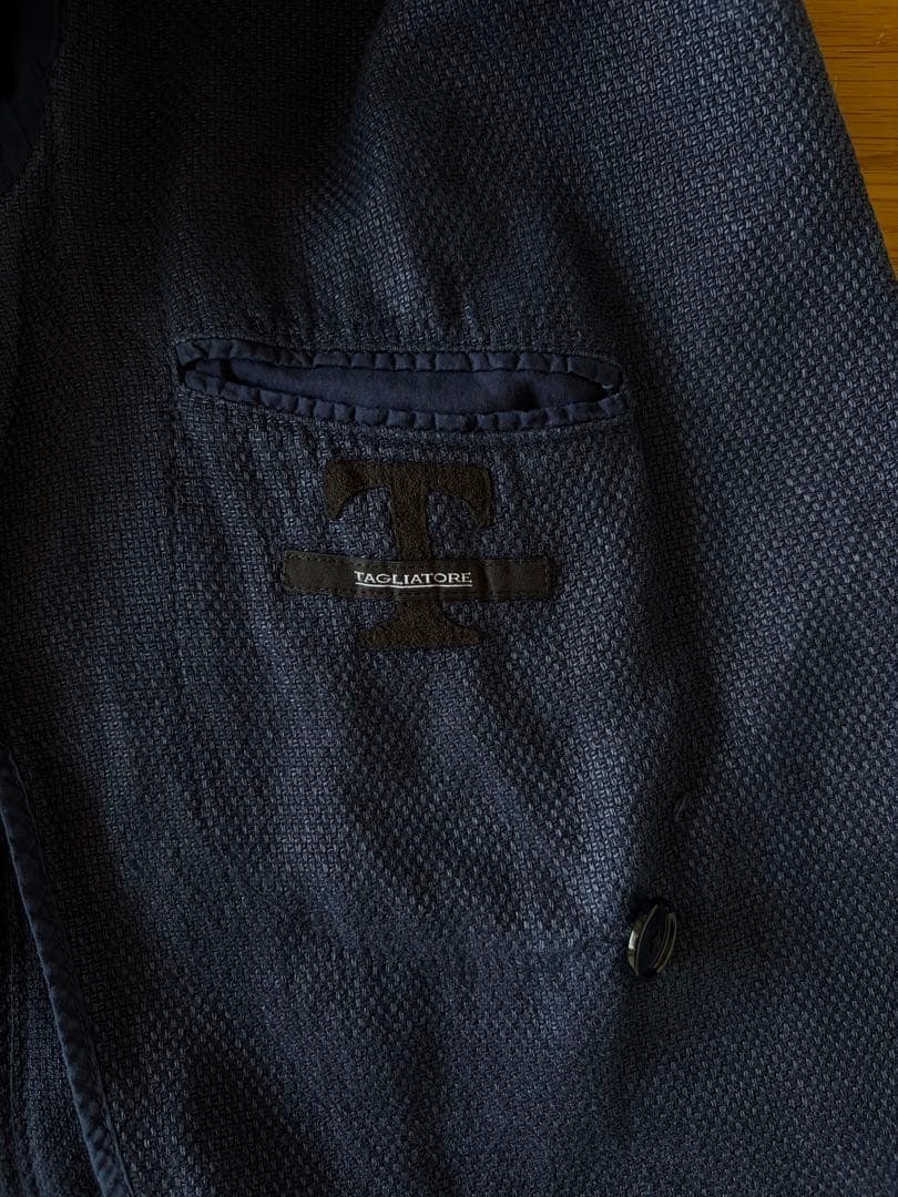 【yoroshi】TAGLIATORE ネイビー ダブルブレストジャケット