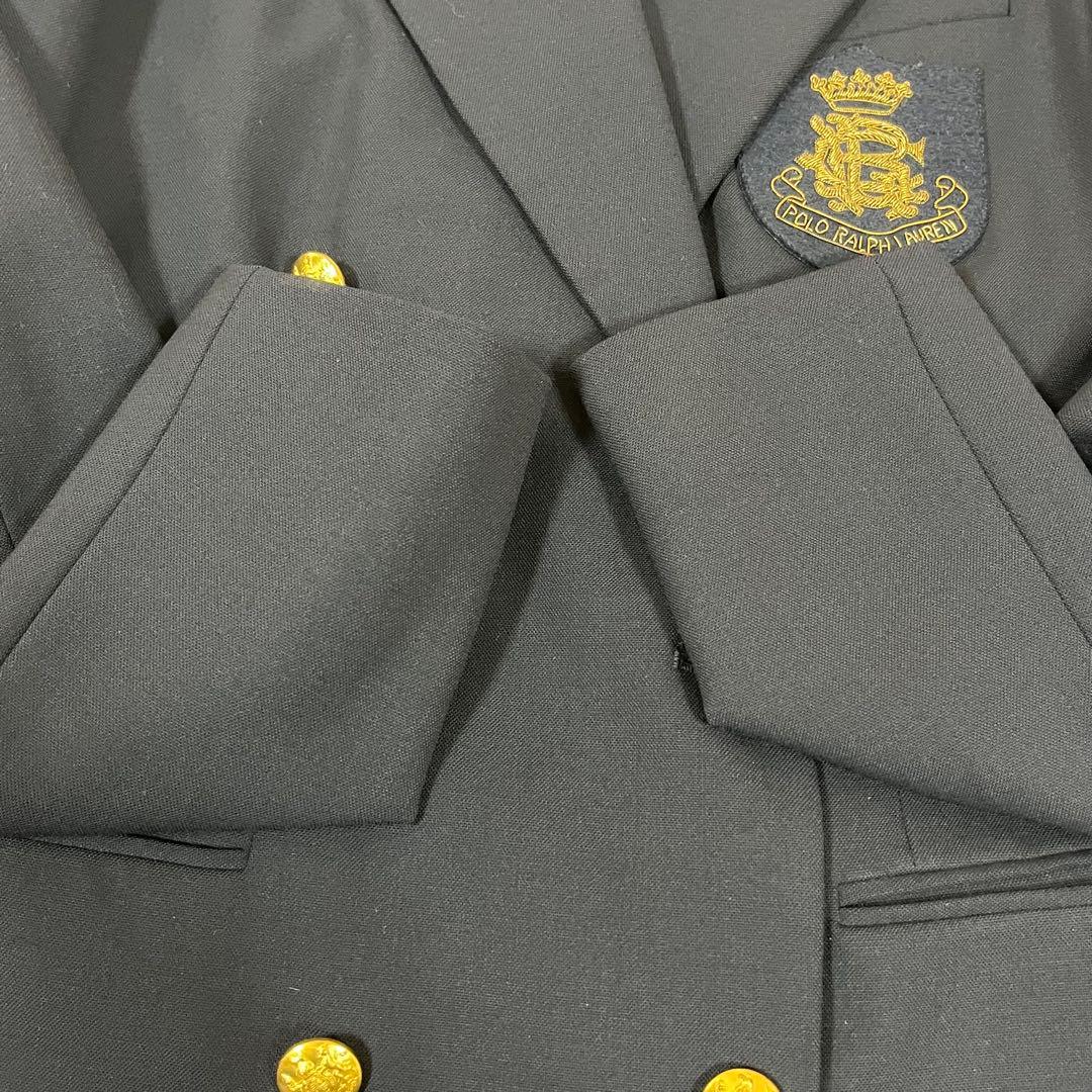 極美品❣️ポロ ラルフローレン 紺ブレ ダブル ワッペン 金ボタン ストレッチ