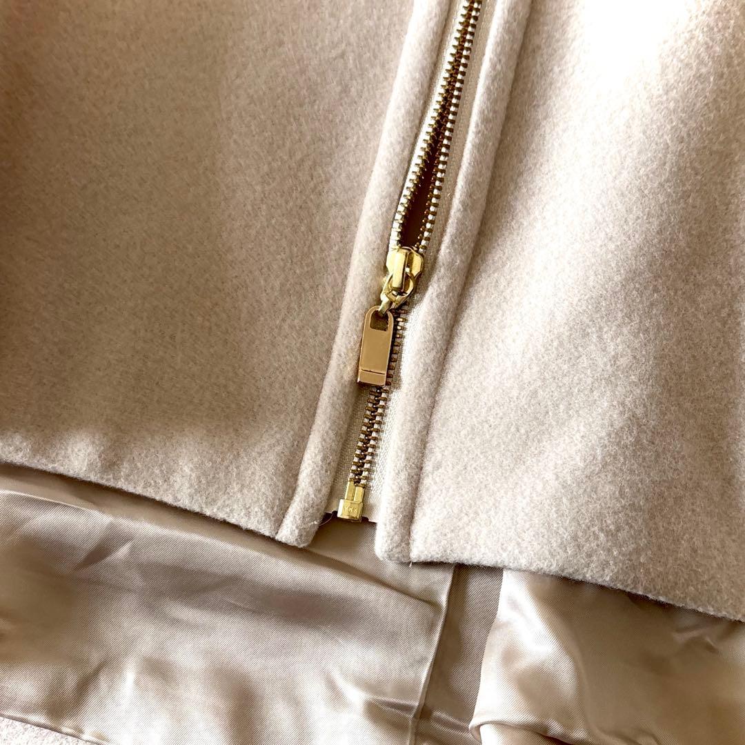 り*ー様 美品 アナイ ラムウール ケープコート ベージュ 36 S相当 ショー