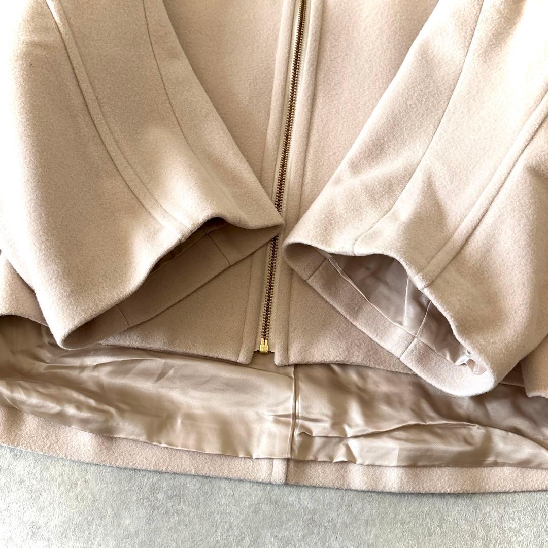 り*ー様 美品 アナイ ラムウール ケープコート ベージュ 36 S相当 ショー