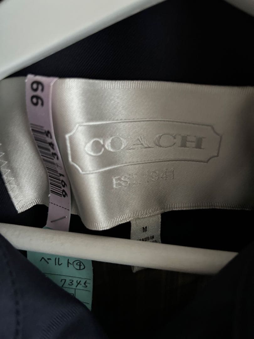 COACH ネイビー ショートトレンチコート Mサイズ