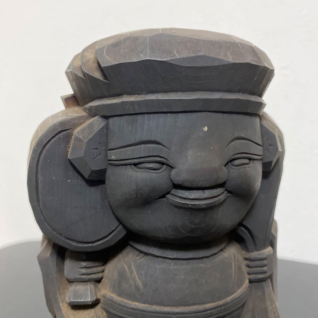 江戸〜明治時代 木彫 大黒天像 民衆仏