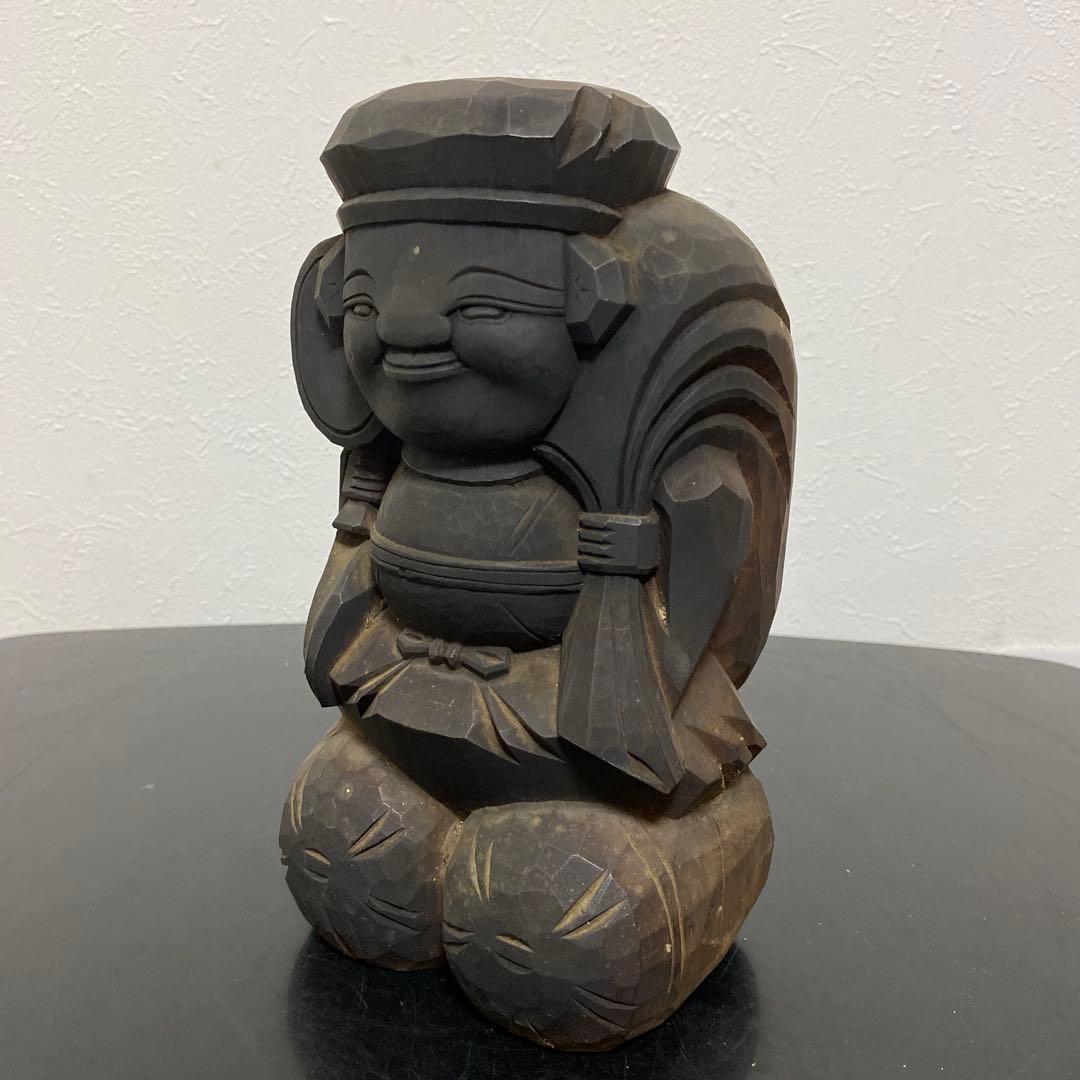 江戸〜明治時代 木彫 大黒天像 民衆仏