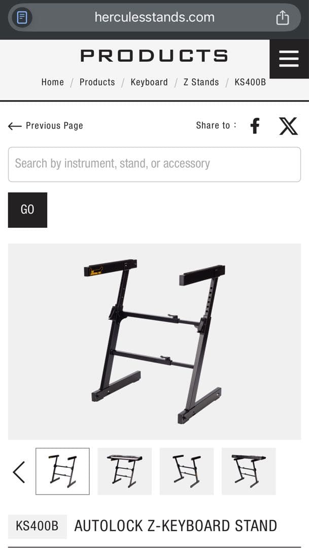 HERCULES KS400B/KS410B キーボードスタンド