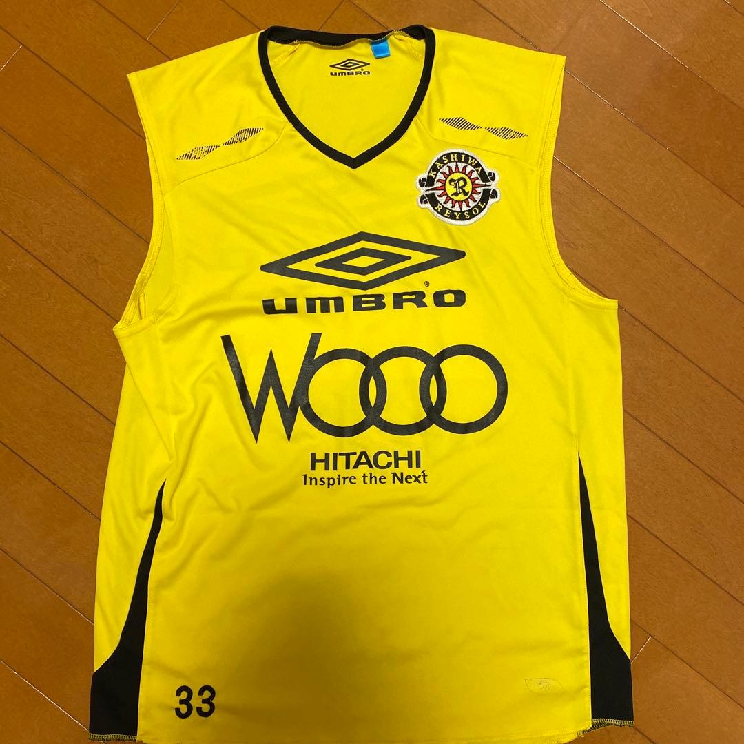 選手支給UMBRO イエロー シャツ HITACHI スポンサー