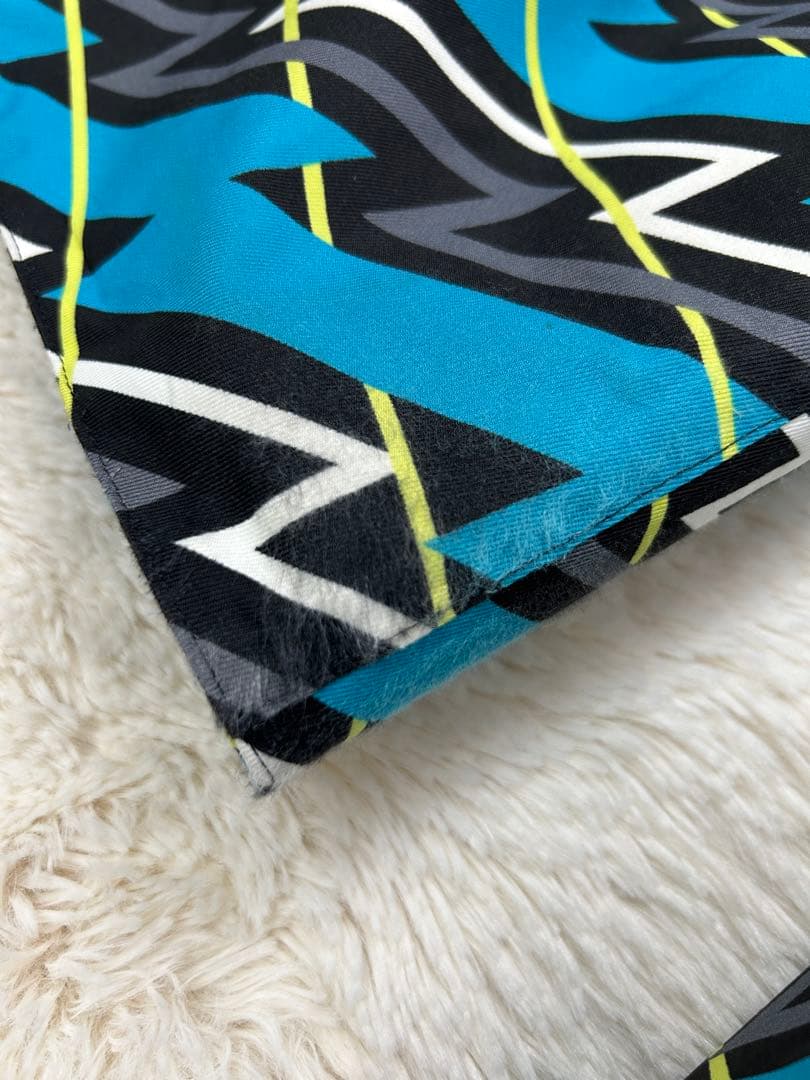 GOLDWIN スキーパンツ L　幾何学柄 ブルー×ブラック スキー　スノボ