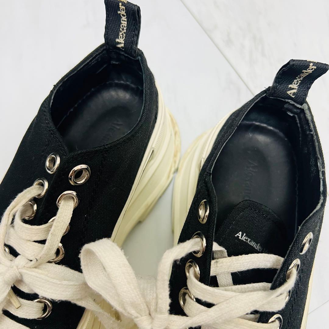 美品 アレキサンダーマックイーン トレッドスリック 厚底 22.5相当 黒白