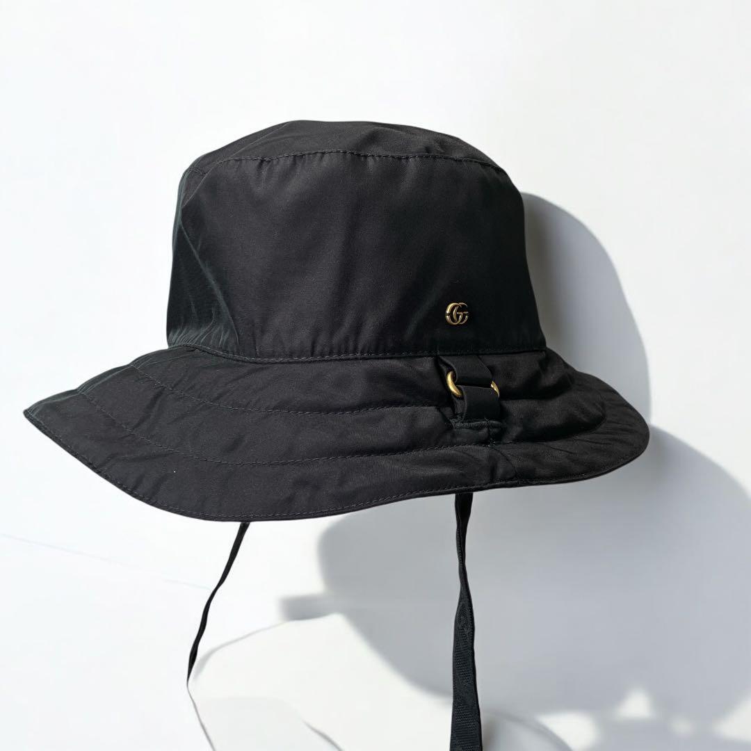 GUCCI グッチ GGキャンバス　2way リバーシブル バケットハットM