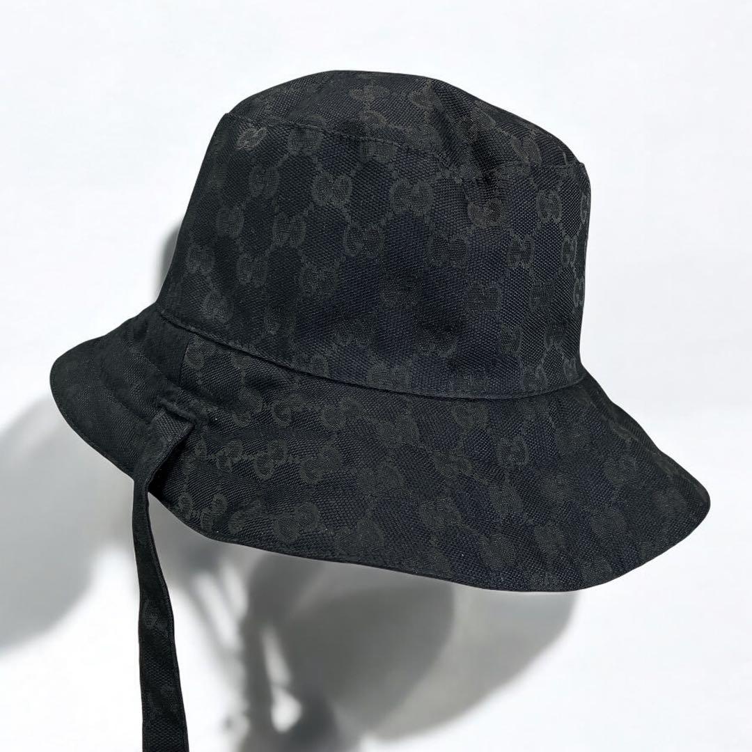 GUCCI グッチ GGキャンバス　2way リバーシブル バケットハットM