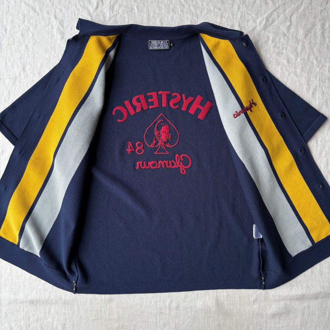 HYSTERIC GLAMOUR 84刺繍 ミラノリブシャツ ニットポロ L