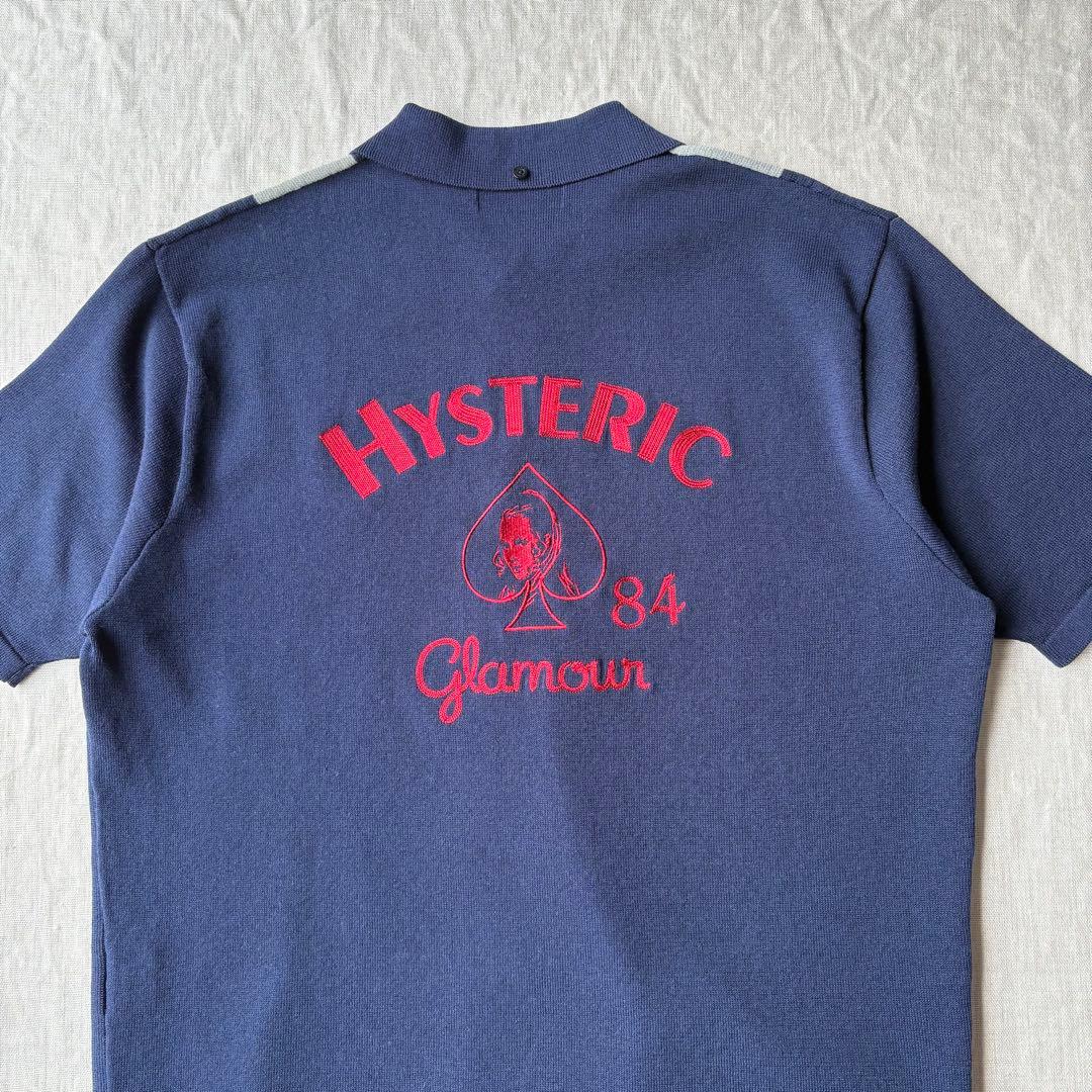 HYSTERIC GLAMOUR 84刺繍 ミラノリブシャツ ニットポロ L