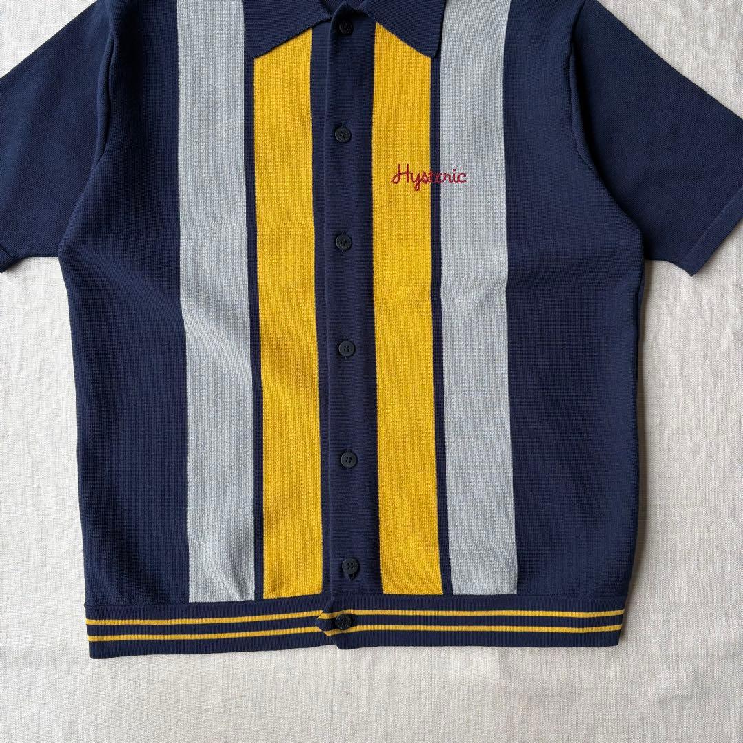 HYSTERIC GLAMOUR 84刺繍 ミラノリブシャツ ニットポロ L