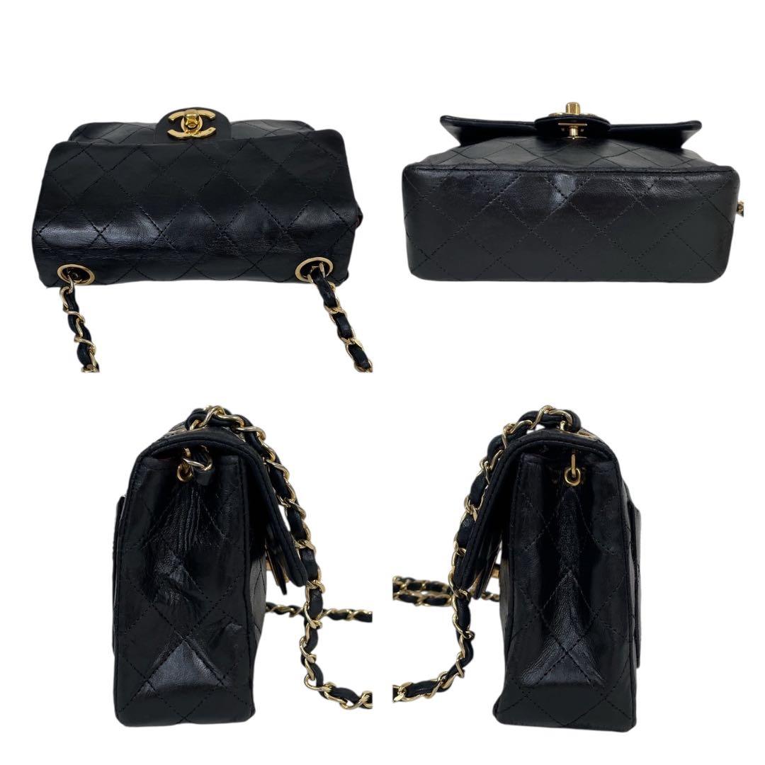 【美品】シャネル　ミニマトラッセ　ラムスキン　チェーンショルダーバッグ　3191