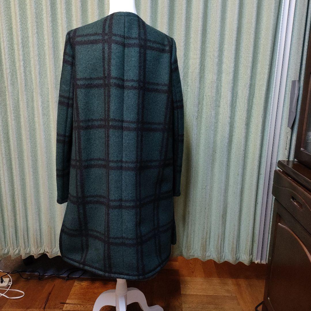 【１月特価】新品未使用　マルニ　 ロングコート　チェック　緑　２８万タグ付