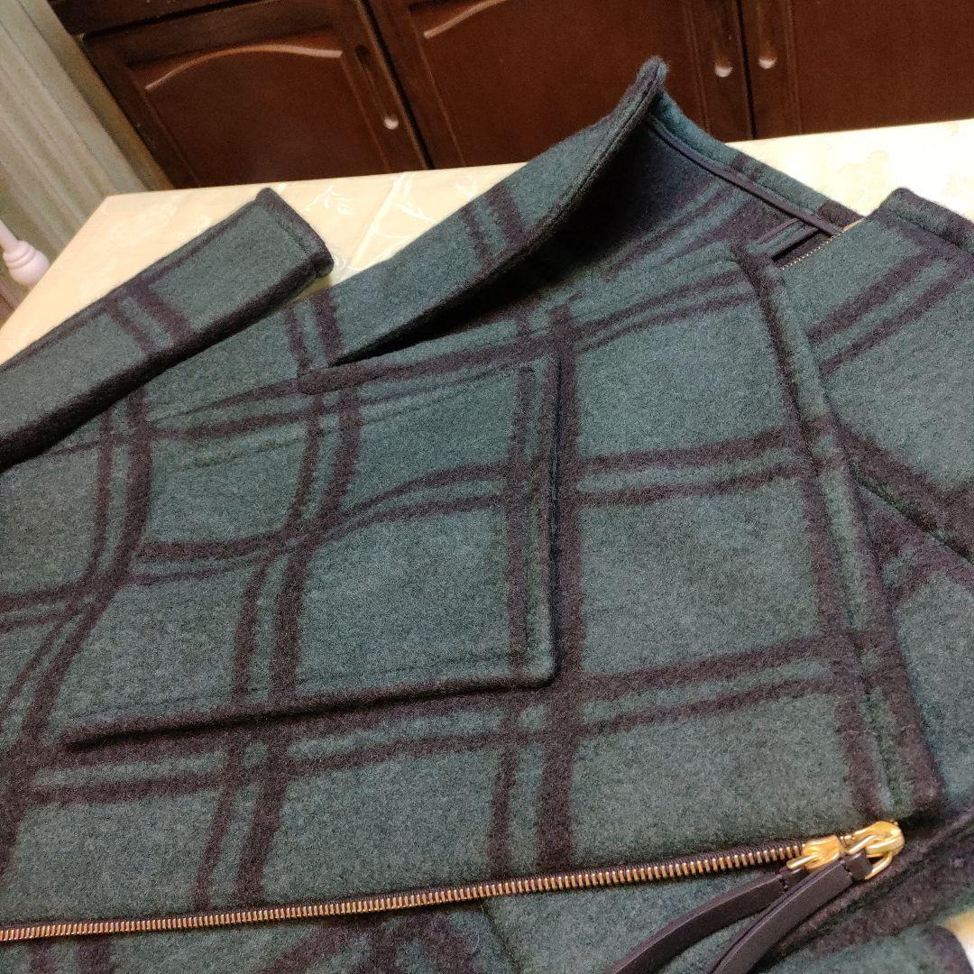 【１月特価】新品未使用　マルニ　 ロングコート　チェック　緑　２８万タグ付