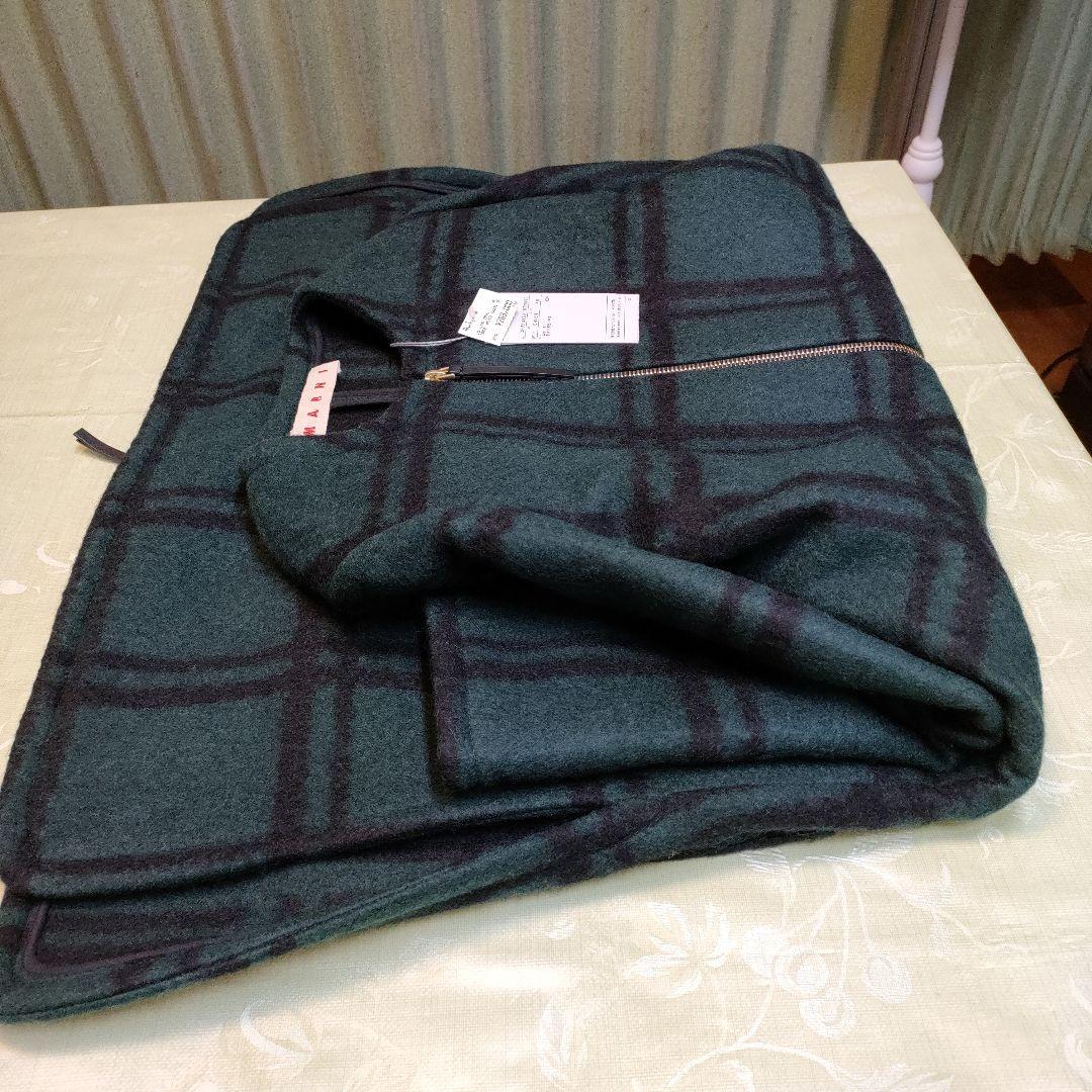 【１月特価】新品未使用　マルニ　 ロングコート　チェック　緑　２８万タグ付