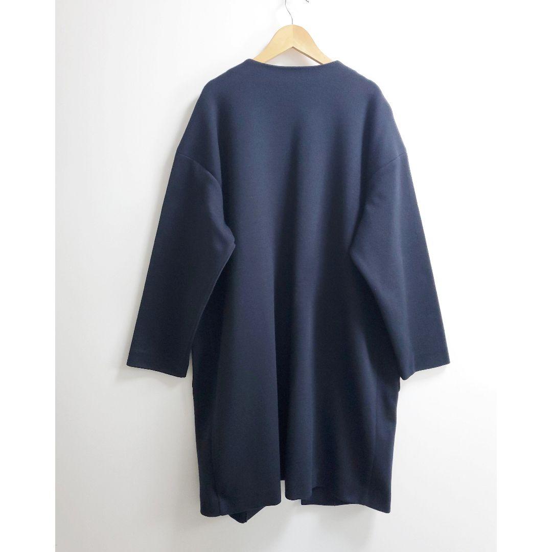 訳あり☆マッキントッシュ ダブルフェイス ウール ニット ロングコート ネイビー