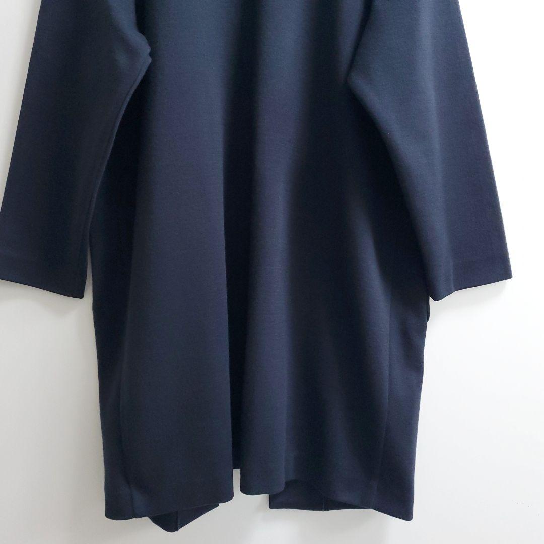 訳あり☆マッキントッシュ ダブルフェイス ウール ニット ロングコート ネイビー