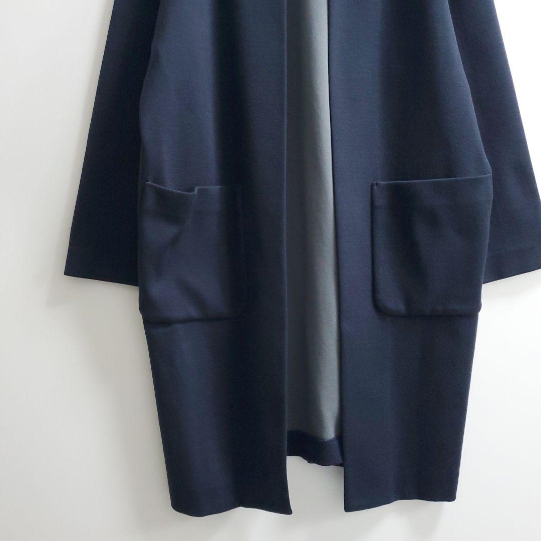 訳あり☆マッキントッシュ ダブルフェイス ウール ニット ロングコート ネイビー