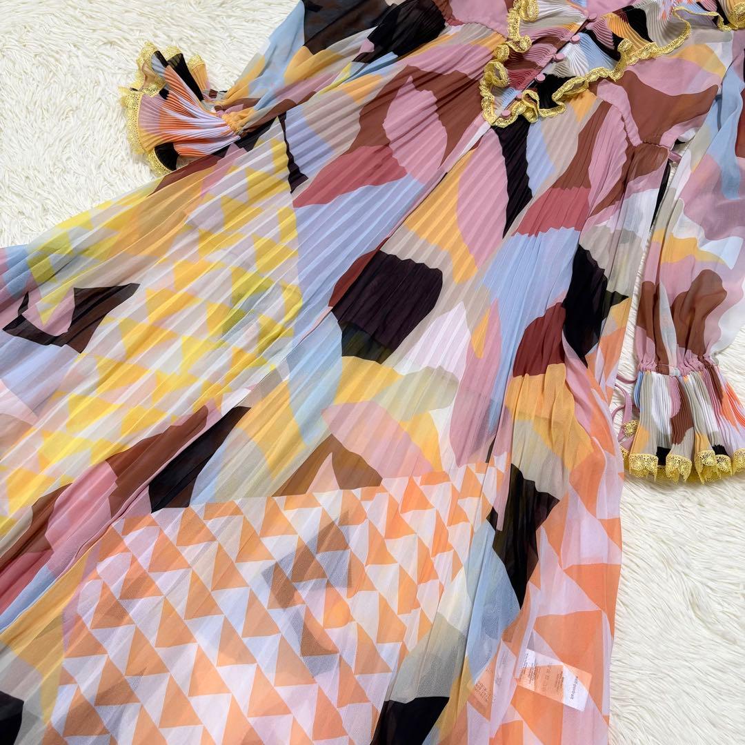 美品 セルフポートレイト 中条あやみ着用 マキシドレス プリーツ ラッフル 多色