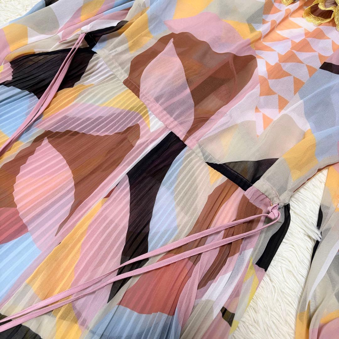 美品 セルフポートレイト 中条あやみ着用 マキシドレス プリーツ ラッフル 多色