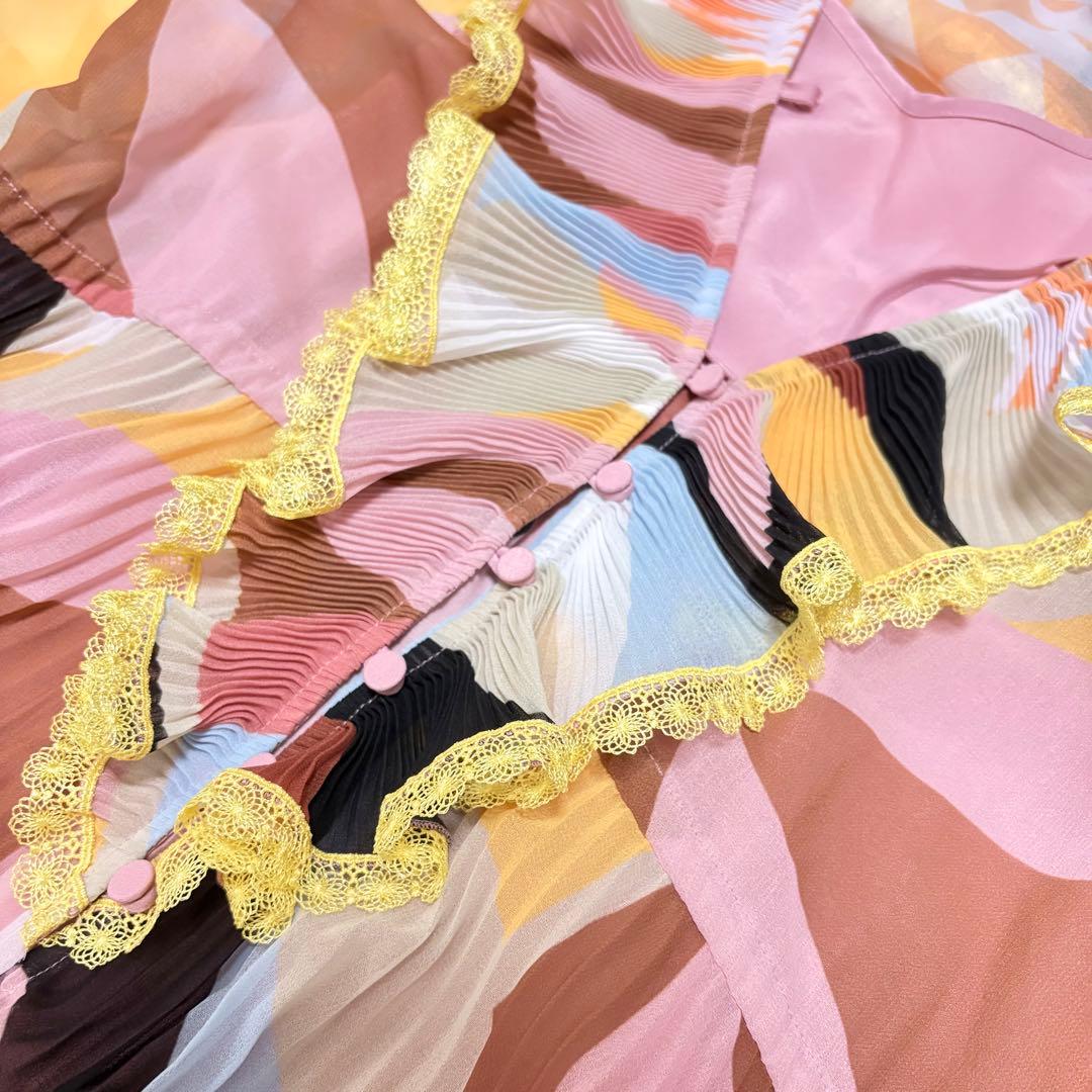 美品 セルフポートレイト 中条あやみ着用 マキシドレス プリーツ ラッフル 多色