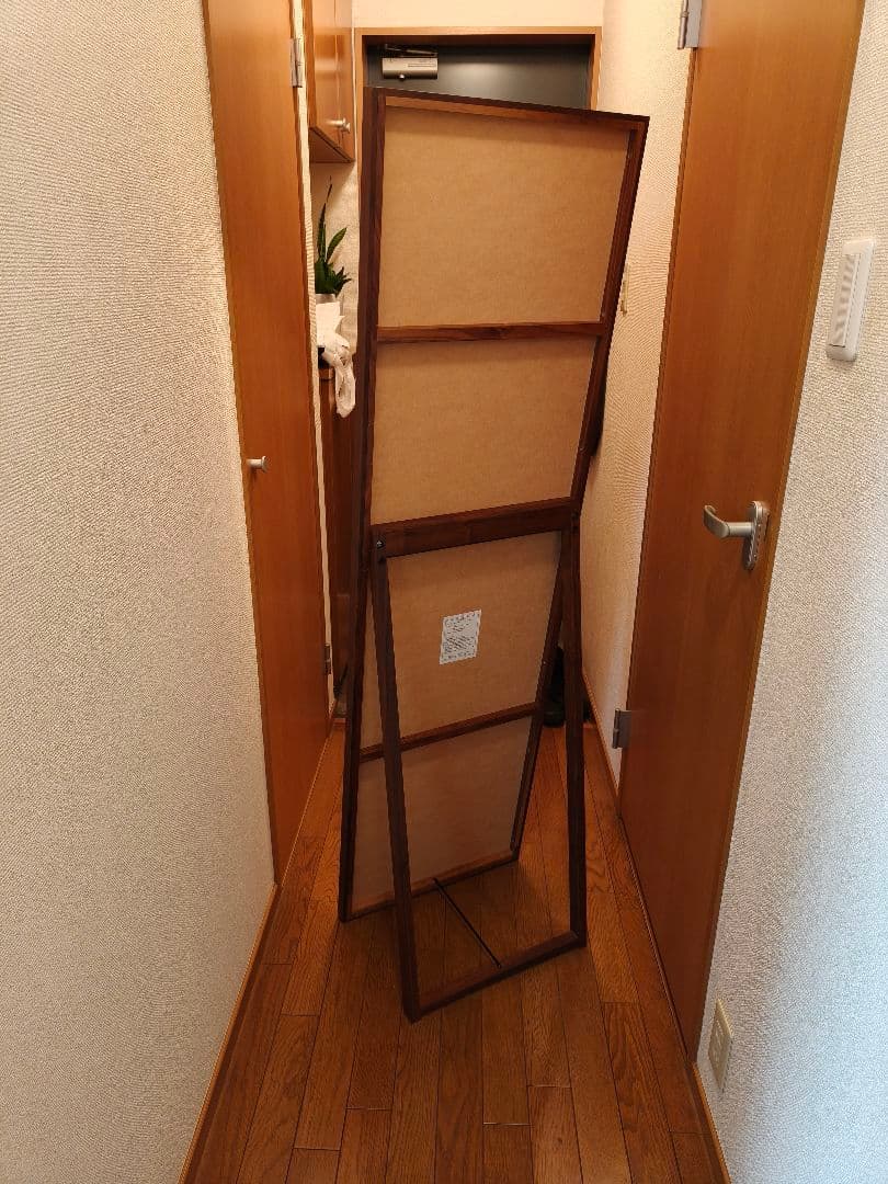 【美品】ウォールナットスタンドミラー　無印良品