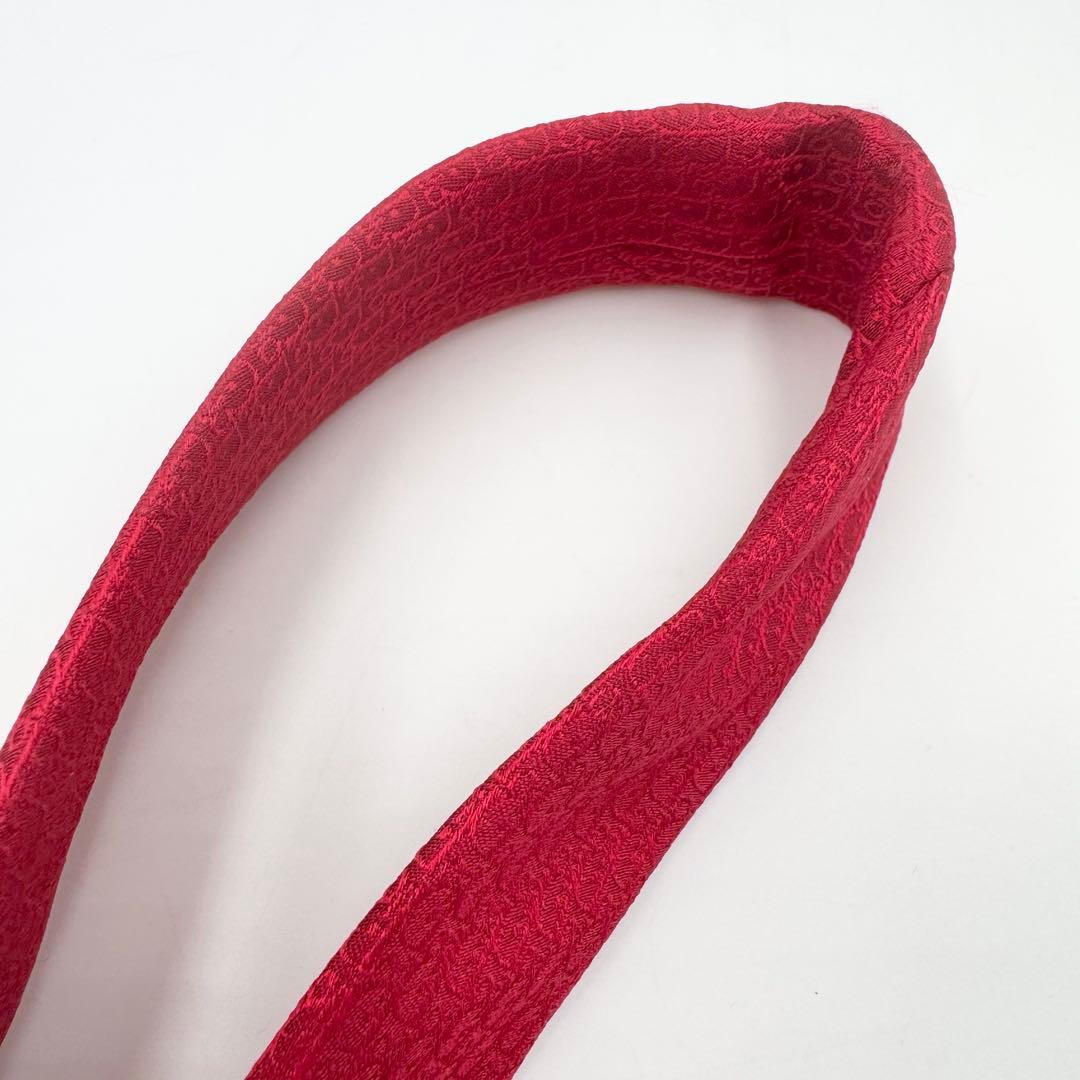 極美品　ディオール　メンズ　ネクタイ　現行タグ　トロッター柄　赤