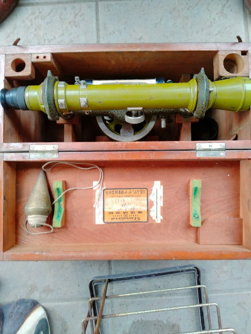 レベル　高さ出し　測量　昭和　当時物　コレクション骨董品　建築工事