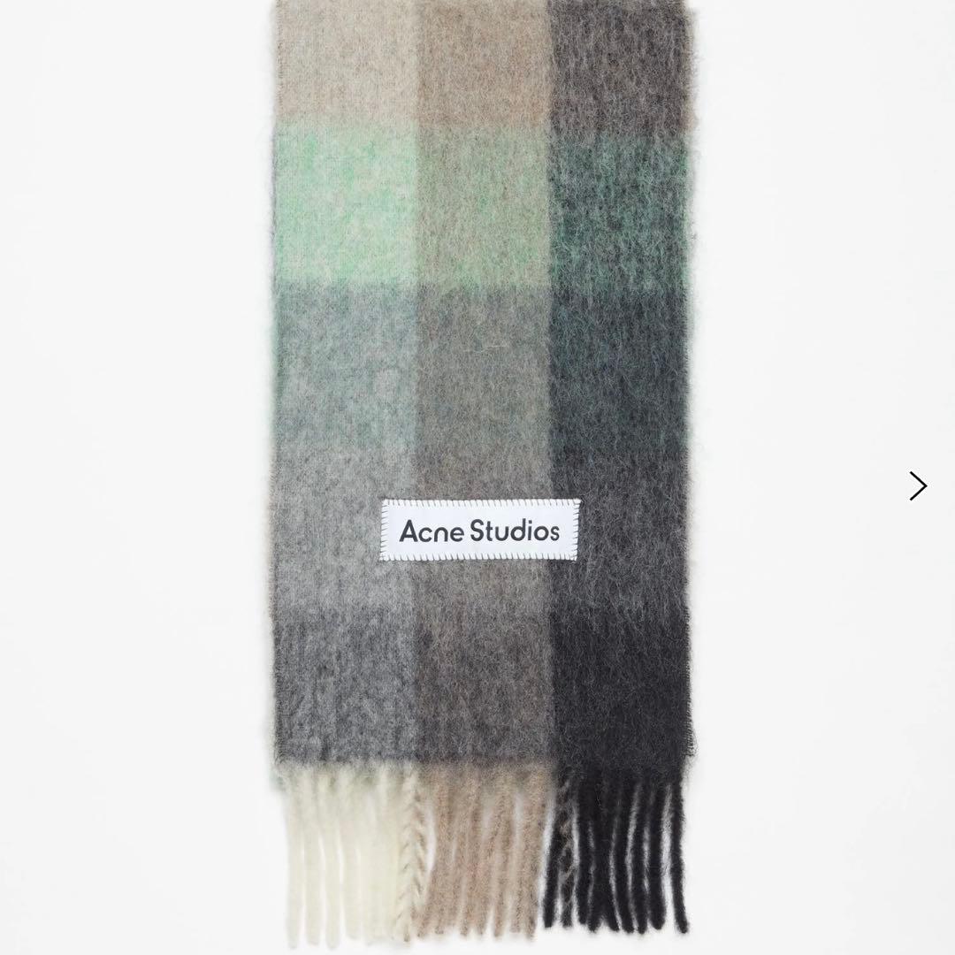 【ジニーソクジン出品】Acne Studios モヘアチェックスカーフ