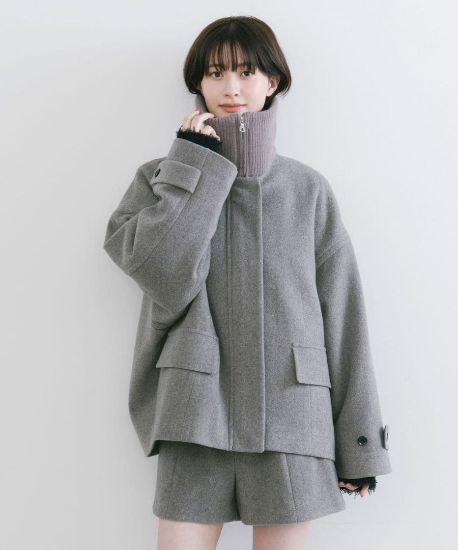 【セール価格以下】 実物写真あり 完売 ココディール リブカラーウール混コート