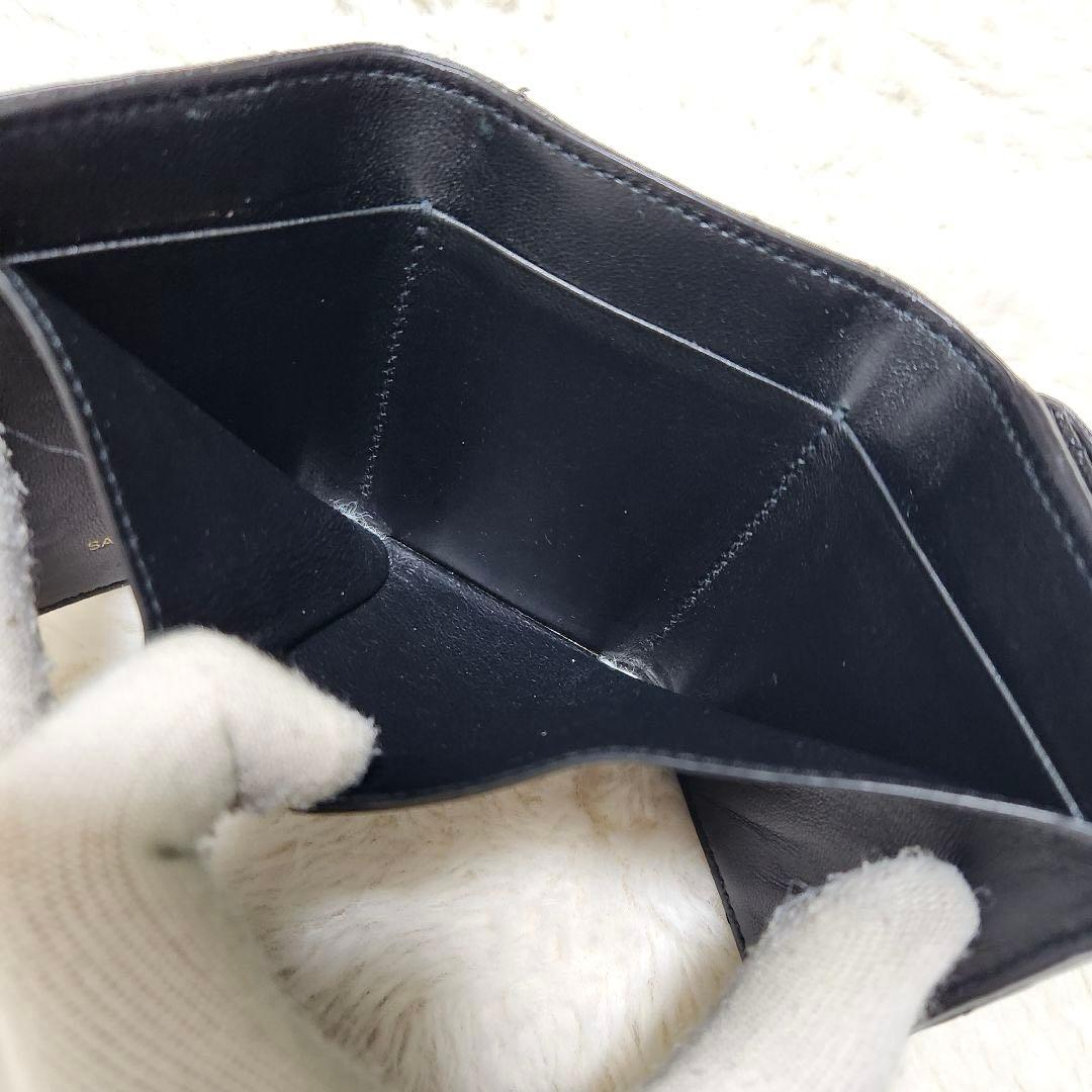 ✨極美品　付属品あり✨サンローラン　三つ折り　カサンドラ　ブラック　レザー　黒