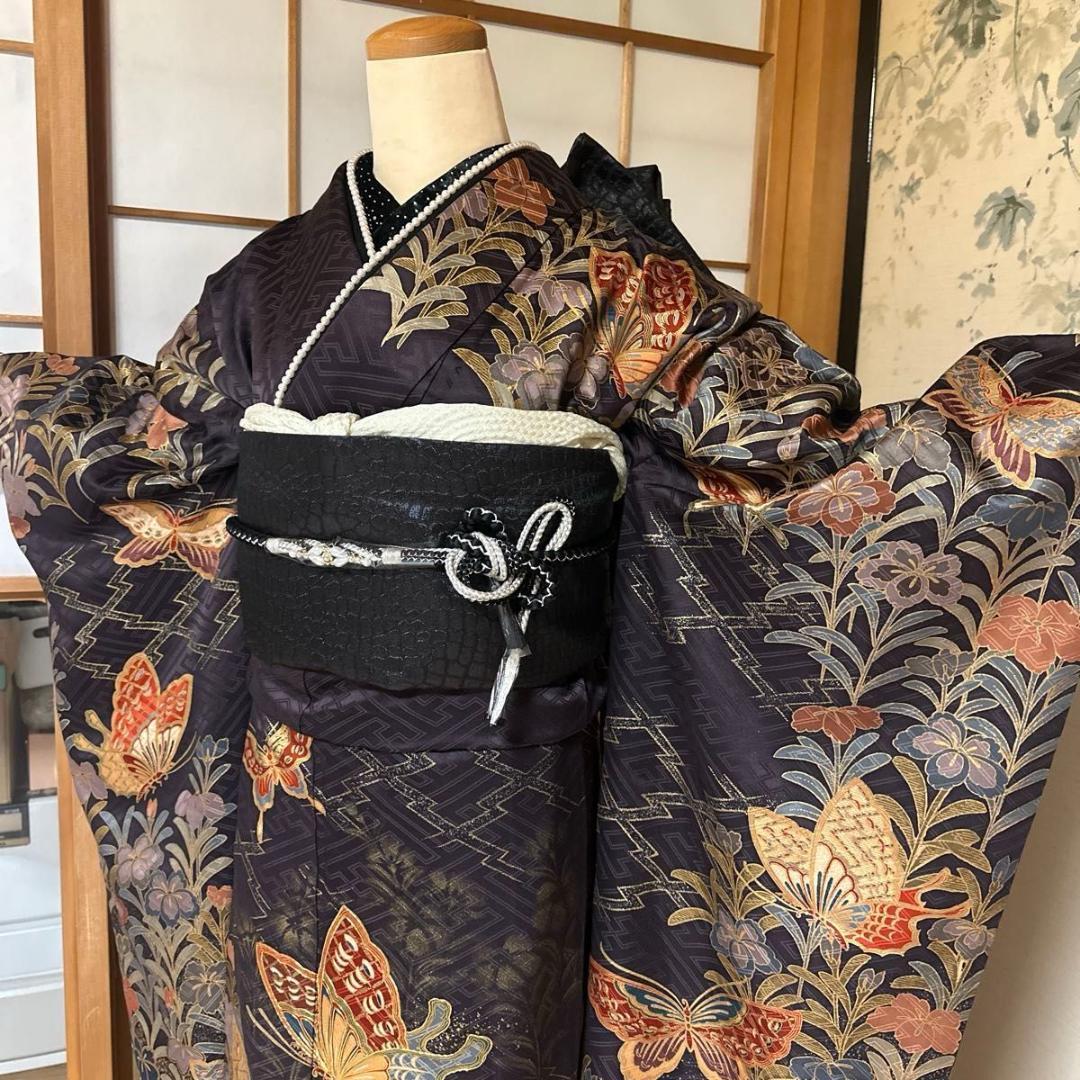 花と蝶シックな華やかMODE-Style♡振袖フルセット　成人式前撮り