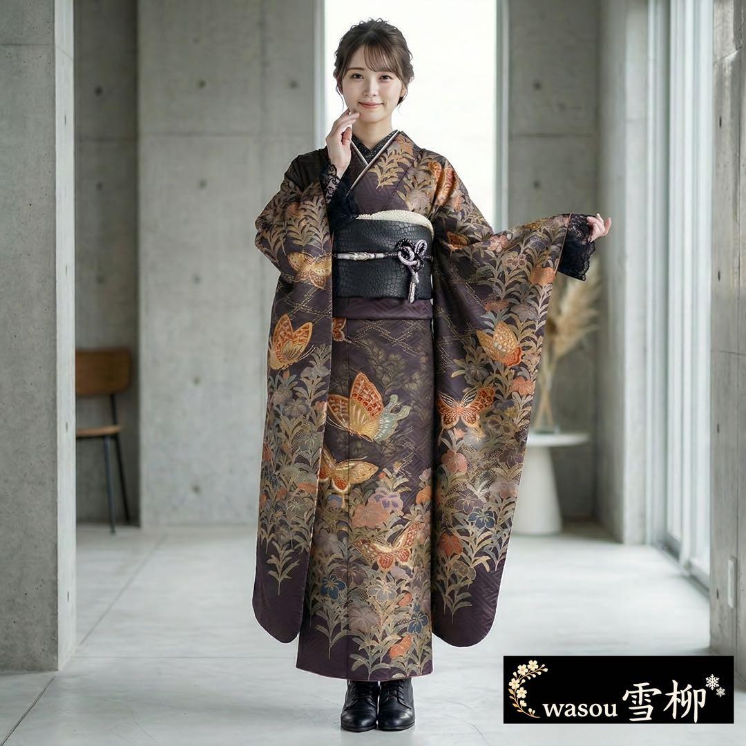 花と蝶シックな華やかMODE-Style♡振袖フルセット　成人式前撮り