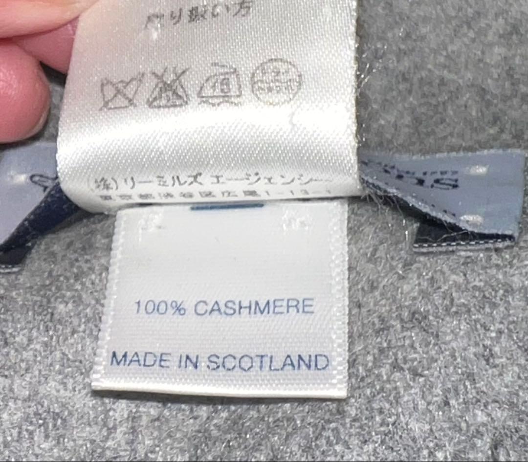 【希少】ジョンストンズ　カシミア大判ストール　ハウント　ブロックチェック