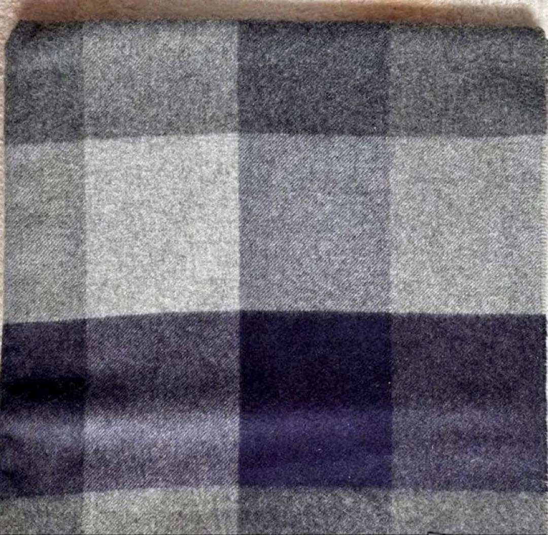 【希少】ジョンストンズ　カシミア大判ストール　ハウント　ブロックチェック