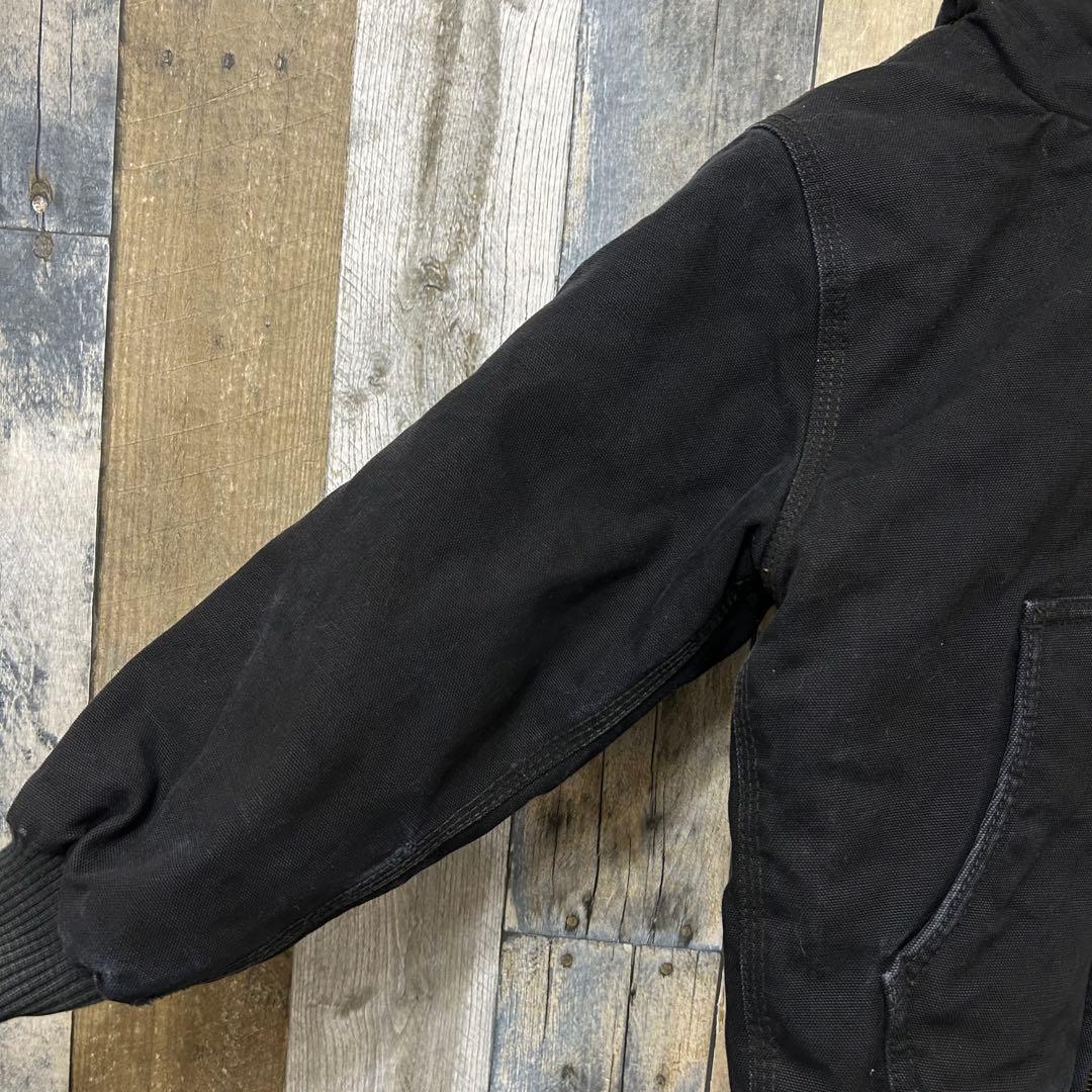 Carhartt アクティブジャケット　ダック生地　企業ロゴ　ブラック