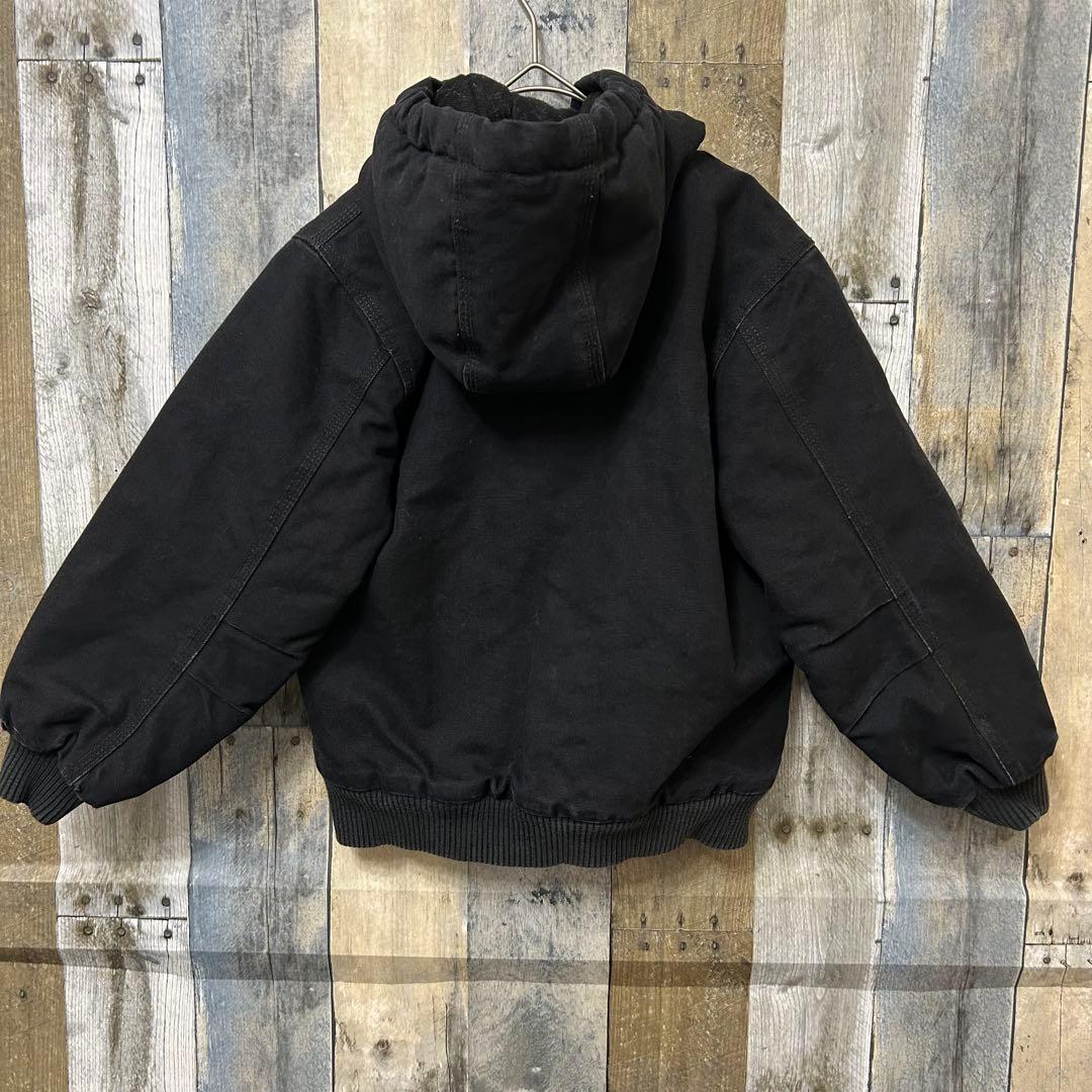 Carhartt アクティブジャケット　ダック生地　企業ロゴ　ブラック