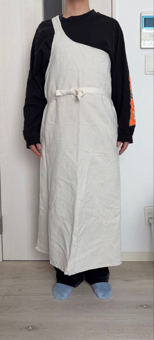 フレンチヴィンテージ　ブッチャー　エプロン　ワンショルダー