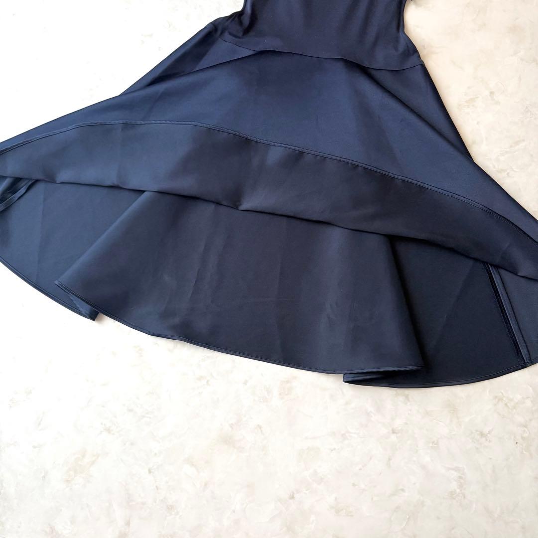 YOKO CHAN ヨーコチャン ヘムフレアノースリーブブラウス 38 紺