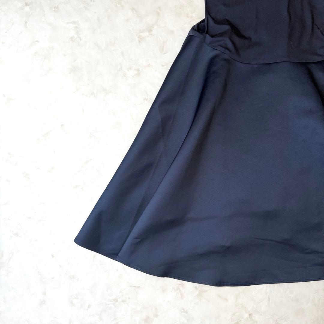 YOKO CHAN ヨーコチャン ヘムフレアノースリーブブラウス 38 紺