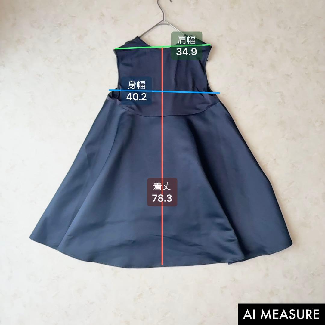 YOKO CHAN ヨーコチャン ヘムフレアノースリーブブラウス 38 紺