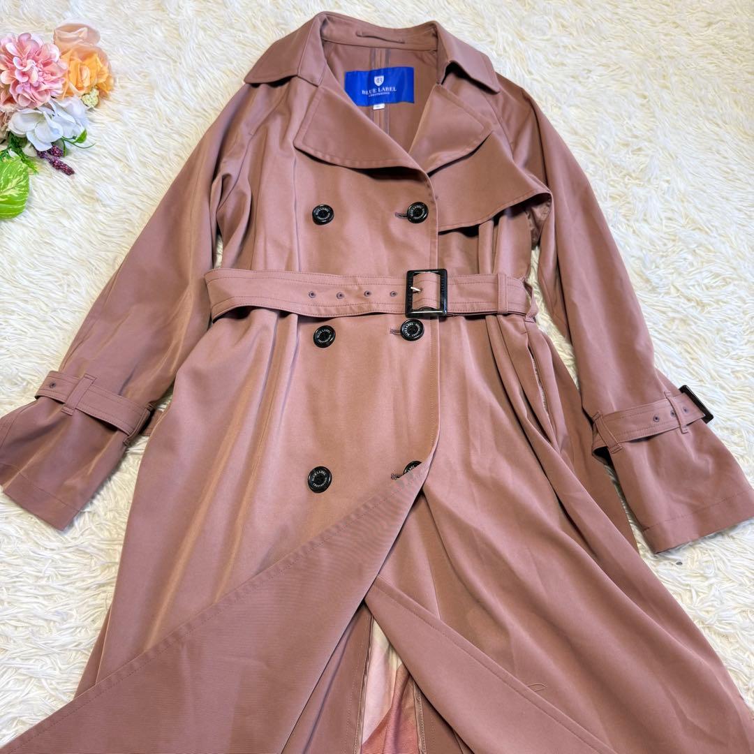 【ブルーレーベルクレストブリッジ】美品♡トレンチコート チェック ピンク 36