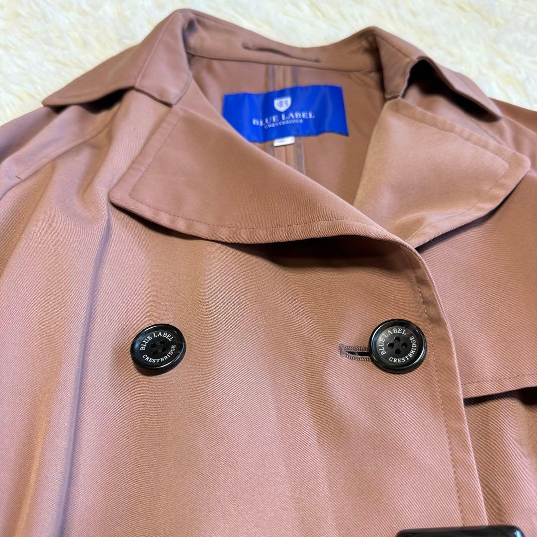 【ブルーレーベルクレストブリッジ】美品♡トレンチコート チェック ピンク 36