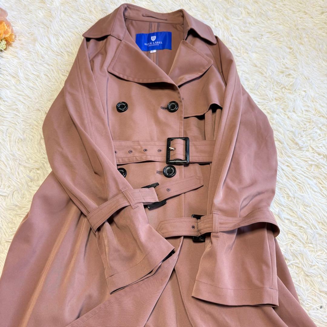 【ブルーレーベルクレストブリッジ】美品♡トレンチコート チェック ピンク 36