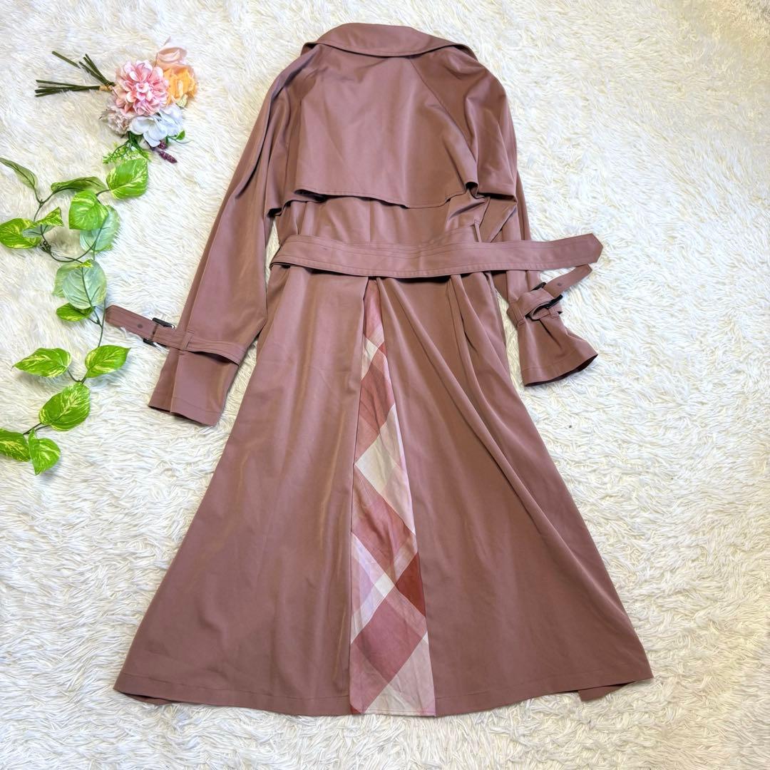 【ブルーレーベルクレストブリッジ】美品♡トレンチコート チェック ピンク 36